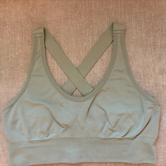 Sports Bras-Three Black Green and Gray - Picture 6 of 8